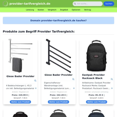 Screenshot provider-tarifvergleich.de