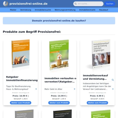 Screenshot provisionsfrei-online.de