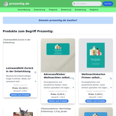 Screenshot prozentig.de