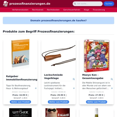 Screenshot prozessfinanzierungen.de