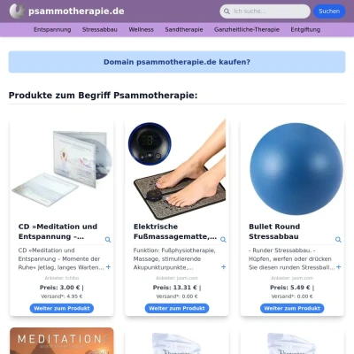 Screenshot psammotherapie.de