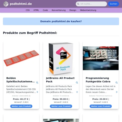 Screenshot psdtohtml.de