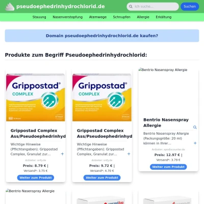 Screenshot pseudoephedrinhydrochlorid.de