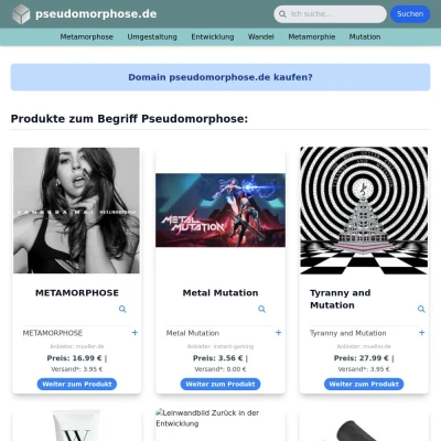 Screenshot pseudomorphose.de