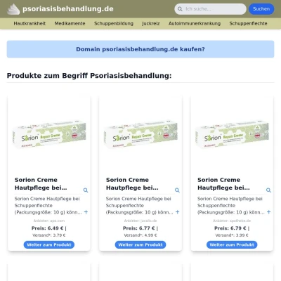 Screenshot psoriasisbehandlung.de