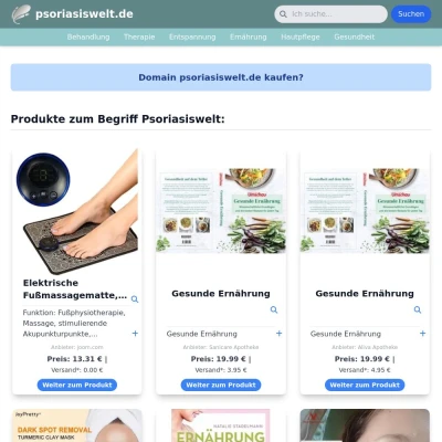 Screenshot psoriasiswelt.de