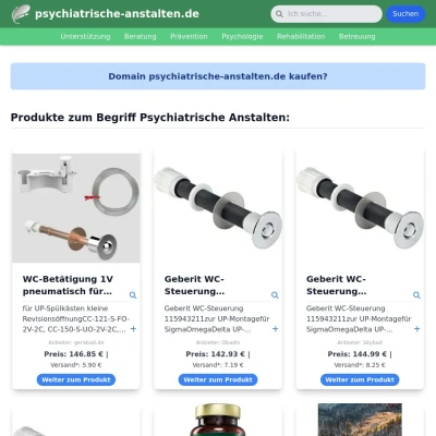 Screenshot psychiatrische-anstalten.de