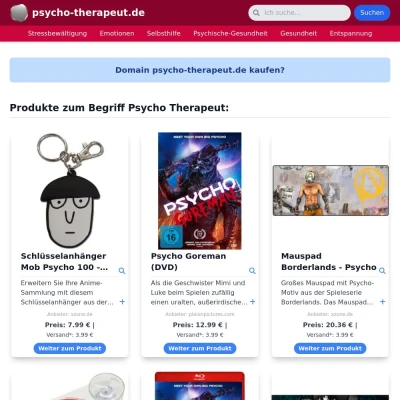 Screenshot psycho-therapeut.de