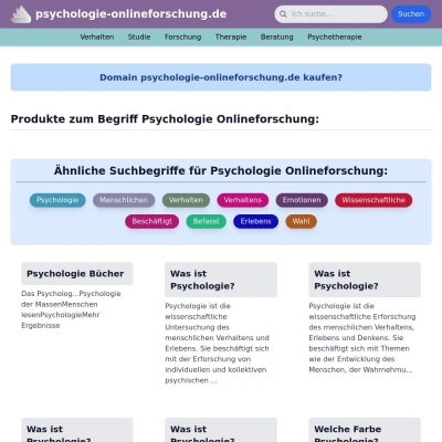 Screenshot psychologie-onlineforschung.de