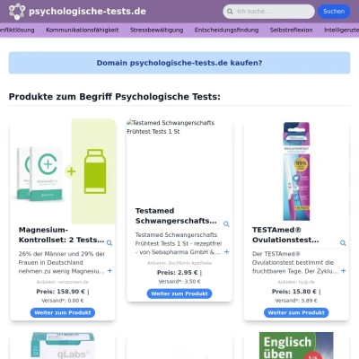 Screenshot psychologische-tests.de