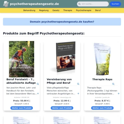 Screenshot psychotherapeutengesetz.de