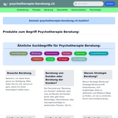 Screenshot psychotherapie-beratung.ch