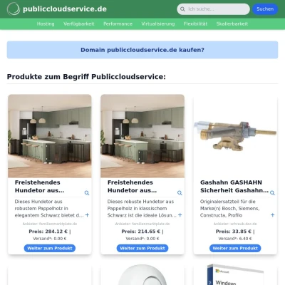 Screenshot publiccloudservice.de