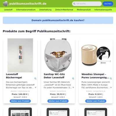 Screenshot publikumszeitschrift.de