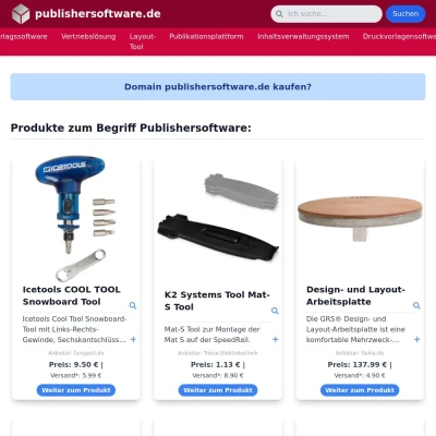 Screenshot publishersoftware.de