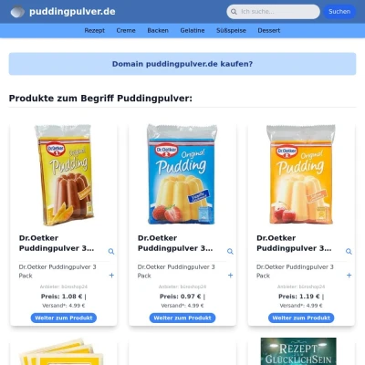 Screenshot puddingpulver.de