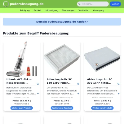 Screenshot puderabsaugung.de