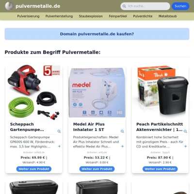 Screenshot pulvermetalle.de