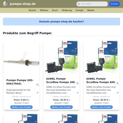 Screenshot pumpe-shop.de