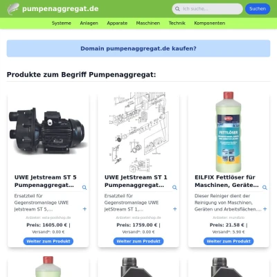 Screenshot pumpenaggregat.de