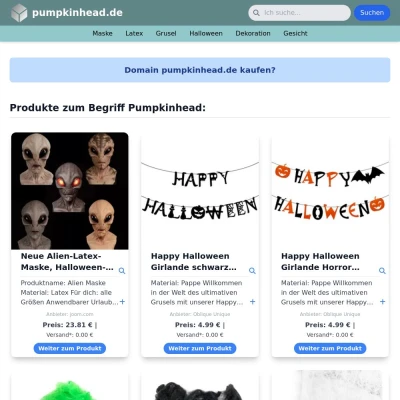 Screenshot pumpkinhead.de