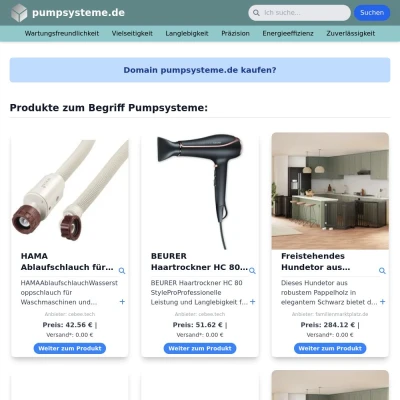 Screenshot pumpsysteme.de