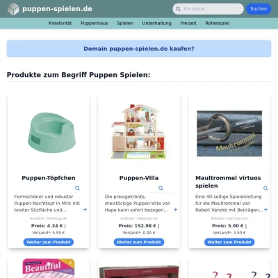 Screenshot puppen-spielen.de