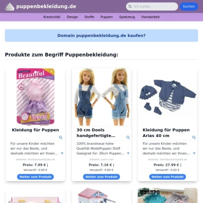 Screenshot puppenbekleidung.de