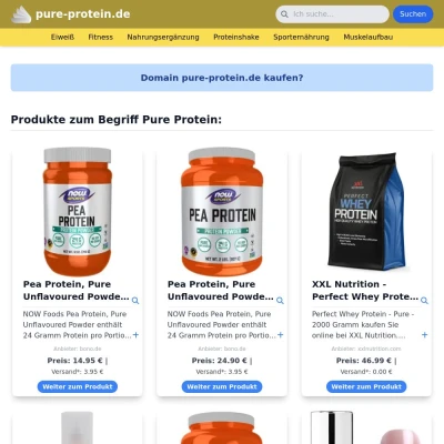 Screenshot pure-protein.de