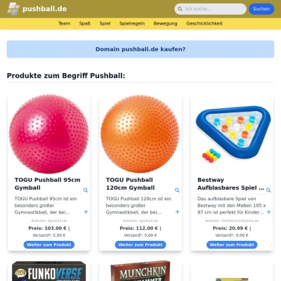 Screenshot pushball.de