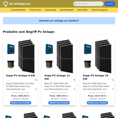 Screenshot pv-anlage.eu
