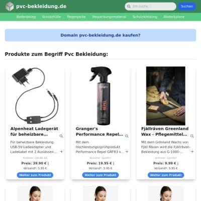 Screenshot pvc-bekleidung.de