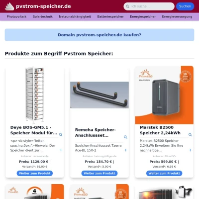 Screenshot pvstrom-speicher.de