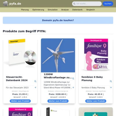 Screenshot pyfa.de