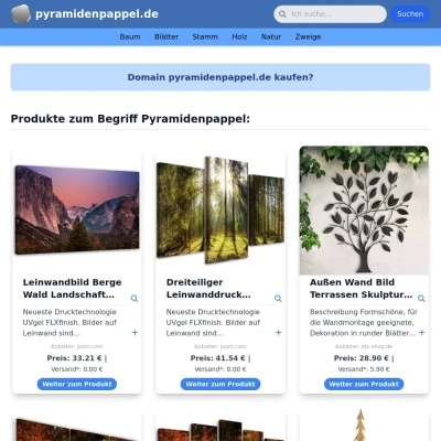 Screenshot pyramidenpappel.de