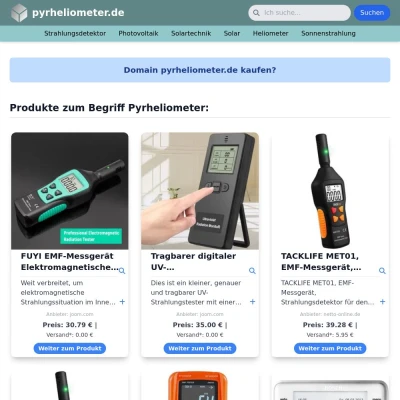 Screenshot pyrheliometer.de