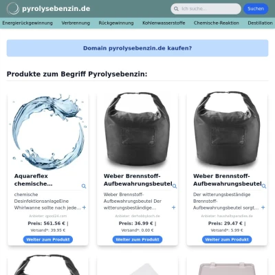 Screenshot pyrolysebenzin.de