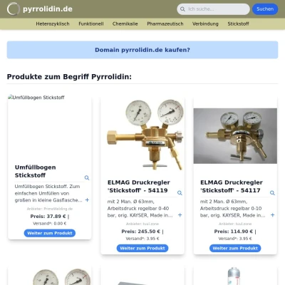 Screenshot pyrrolidin.de