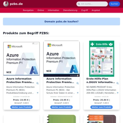 Screenshot pzbs.de