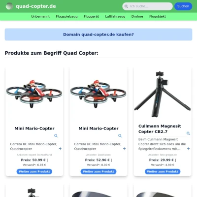 Screenshot quad-copter.de