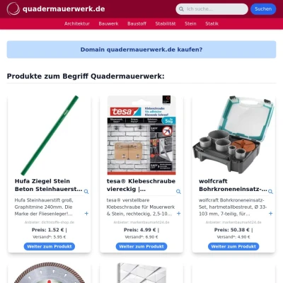 Screenshot quadermauerwerk.de