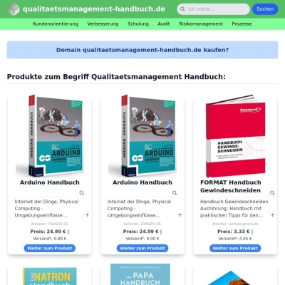 Screenshot qualitaetsmanagement-handbuch.de