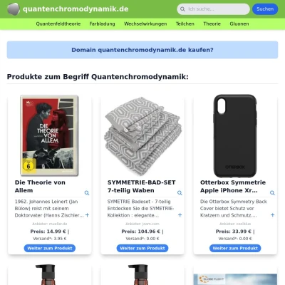 Screenshot quantenchromodynamik.de