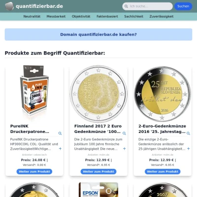 Screenshot quantifizierbar.de