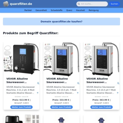 Screenshot quarzfilter.de