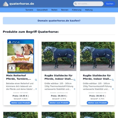 Screenshot quaterhorse.de