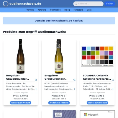 Screenshot quellennachweis.de