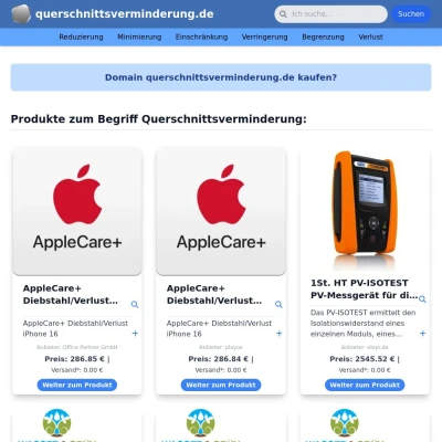 Screenshot querschnittsverminderung.de