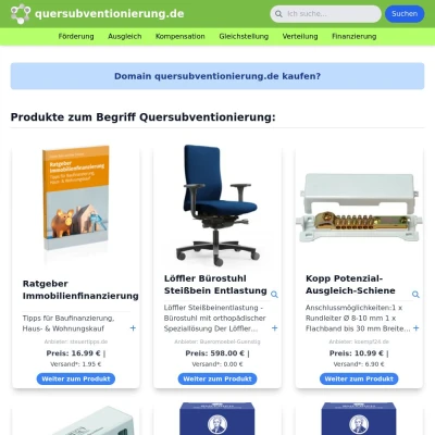 Screenshot quersubventionierung.de