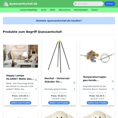 Screenshot quessantschaf.de